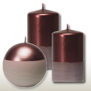 DEKOR KERZE KUGEL "JUNA" 80 MM BORDEAUX, 4 Stück