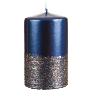 KERZE Stumpe "Agnes" 100/60, tiefseeblau, 4 Stück