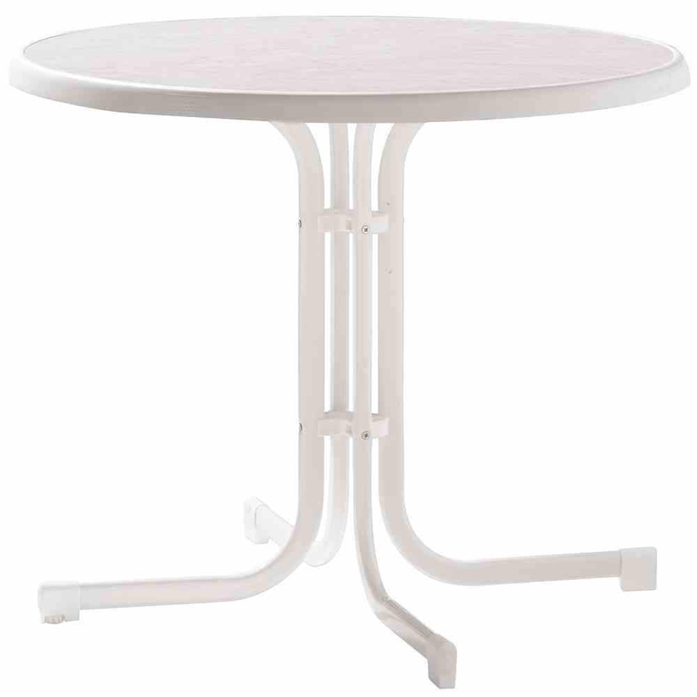 Sieger Gartentisch Mecalit Ø 86 H 72 cm weiß