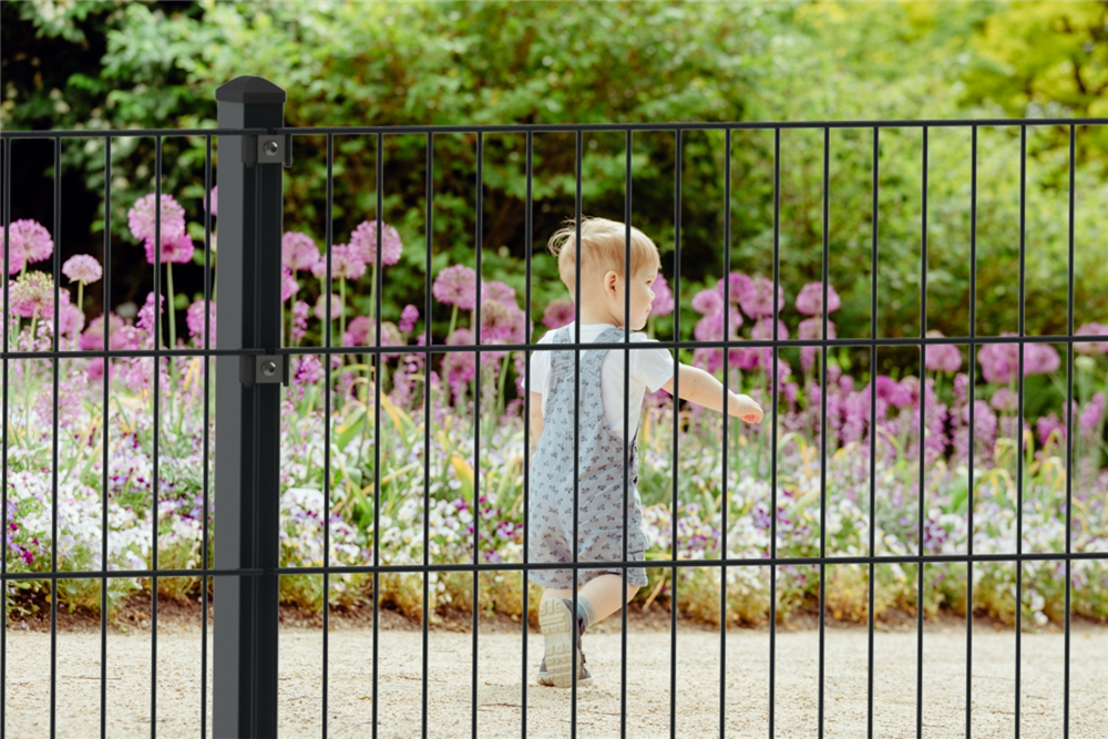 Doppelstabmattenzaun 123 x 251 cm, anthrazit, 8/6/8, Standard