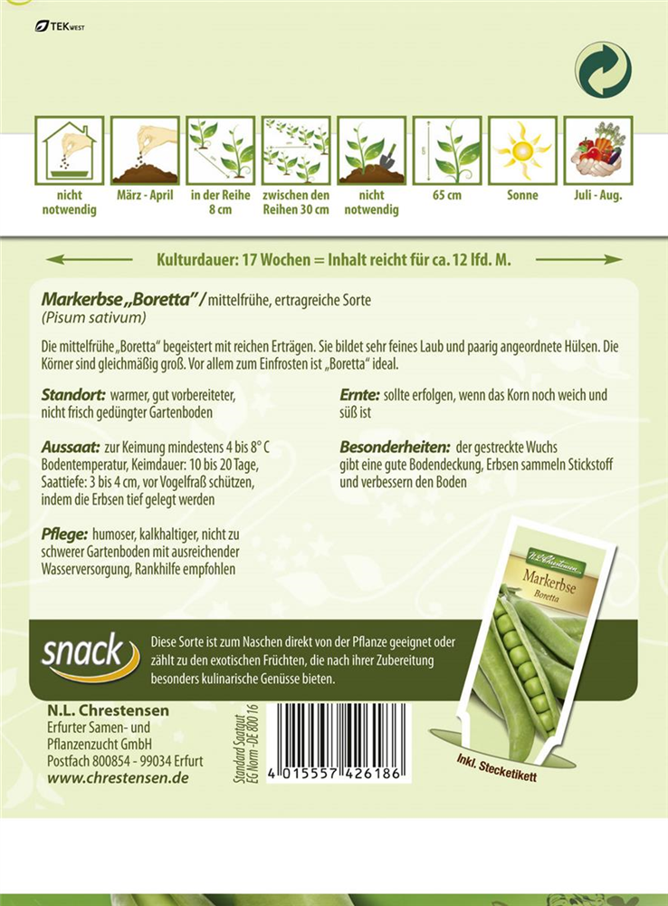 Erbsensamen 'Boretta'