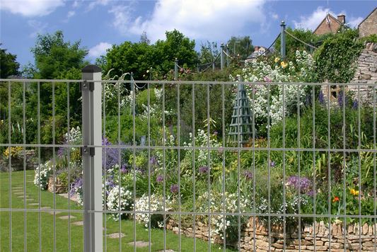 Doppelstabmattenzaun 103 x 251 cm, feuerverzinkt / silbergrau, 6/5/6, Standard