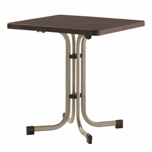 Sieger Klapptisch 70x70cm champ./Mecalit mocca Stahl