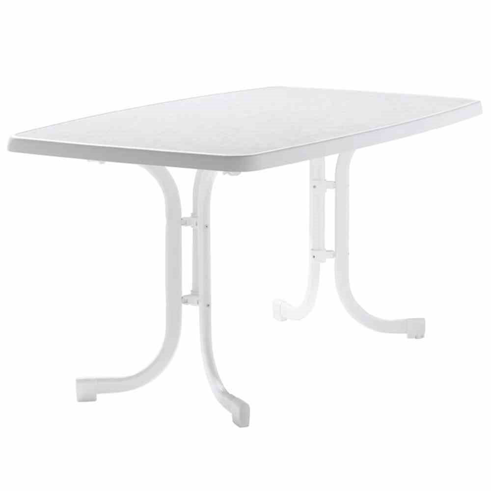 Sieger Gartentisch klappbar 150 x 90 cm weiß Stahl