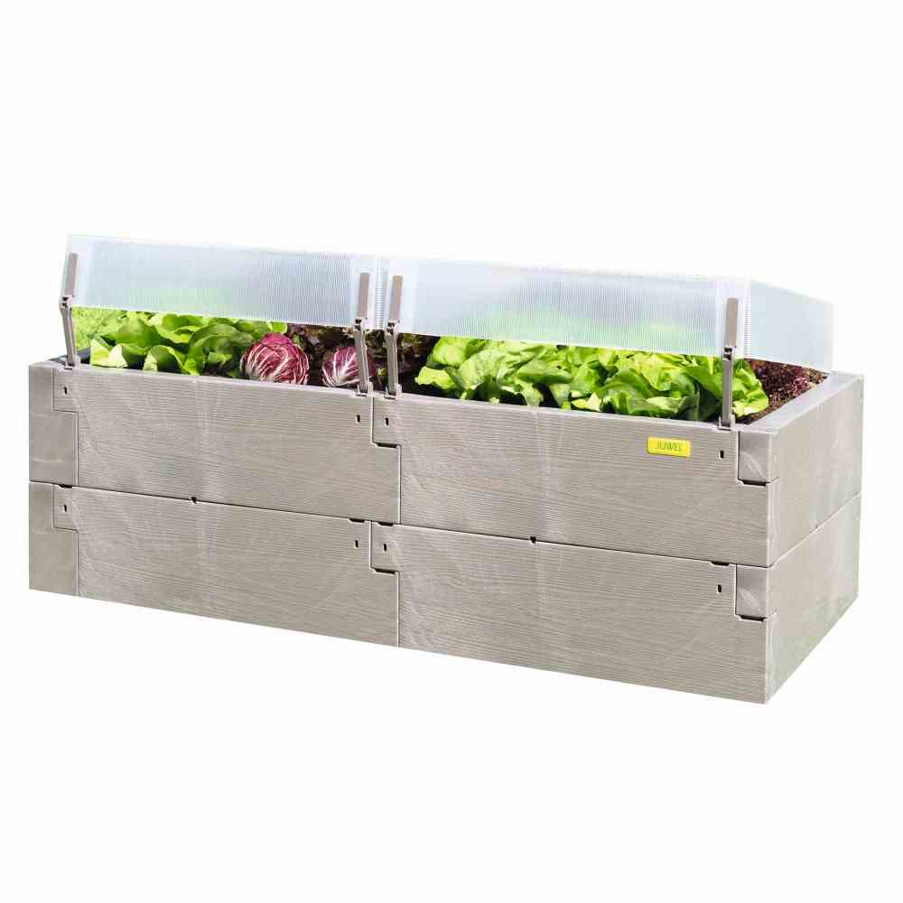 Hochbeet klassisch Timber inkl. Thermohauben 130 x 60 x 52 cm Holzoptik