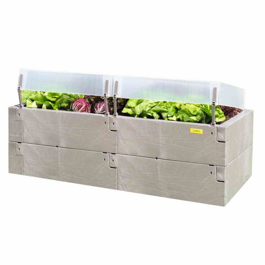 Hochbeet klassisch Timber inkl. Thermohauben 130 x 60 x 52 cm Holzoptik