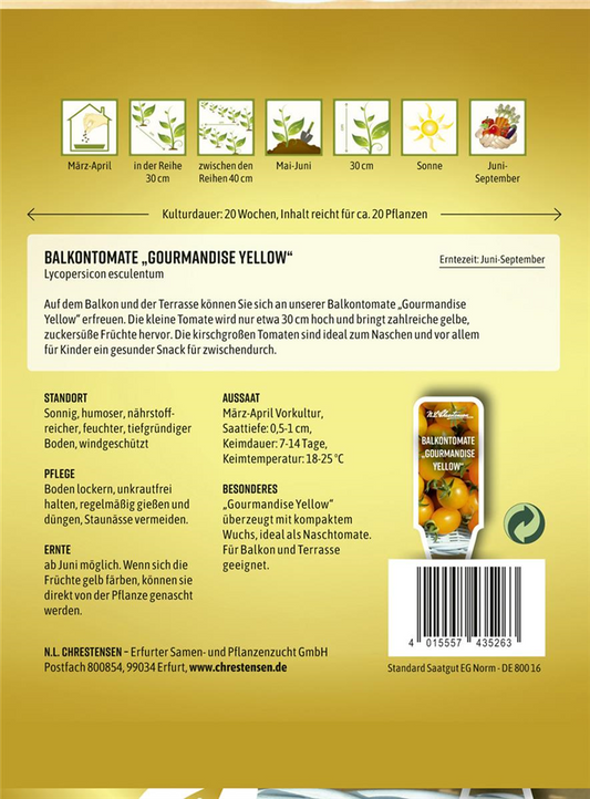 Tomatensamen 'Gourmandise Yellow'