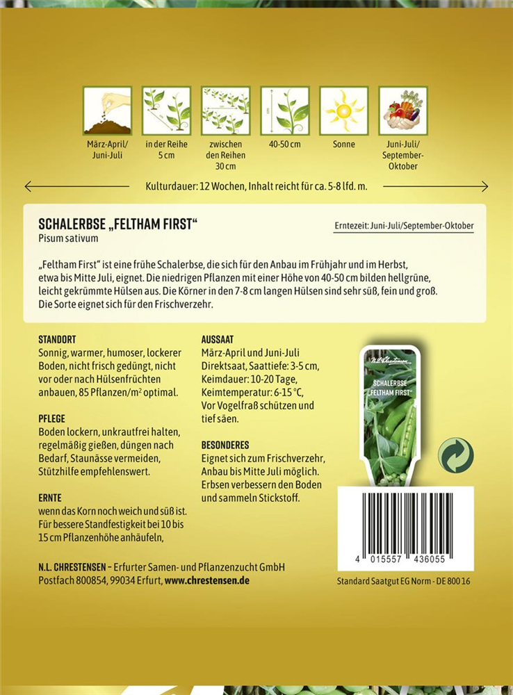 Erbsensamen 'Feltham First'