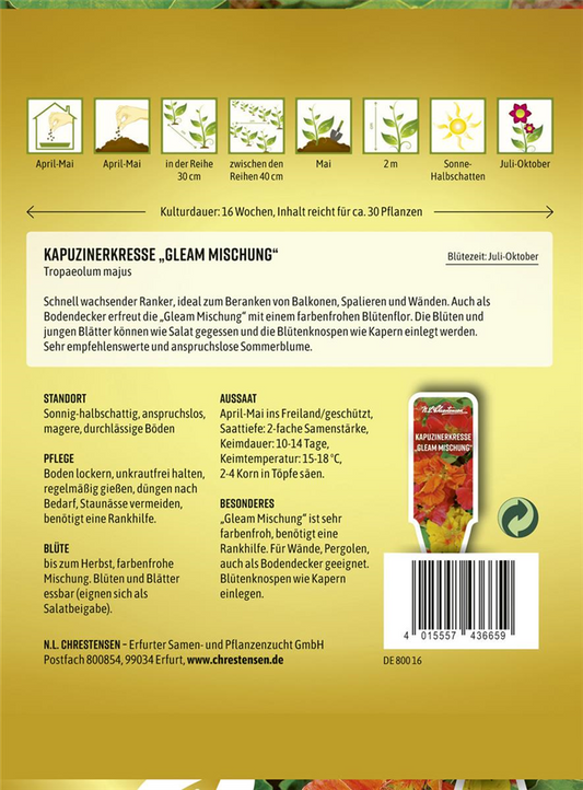 Kapuzinerkressesamen 'Gleam Mischung'