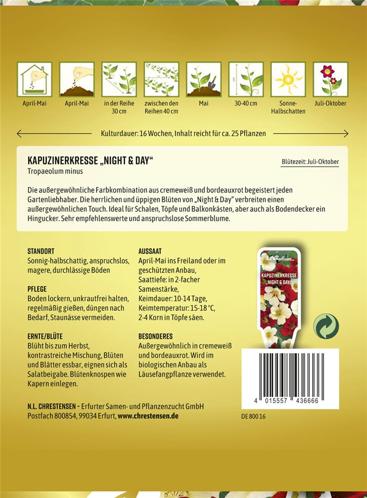 Kapuzinerkressesamen 'Night and Day'