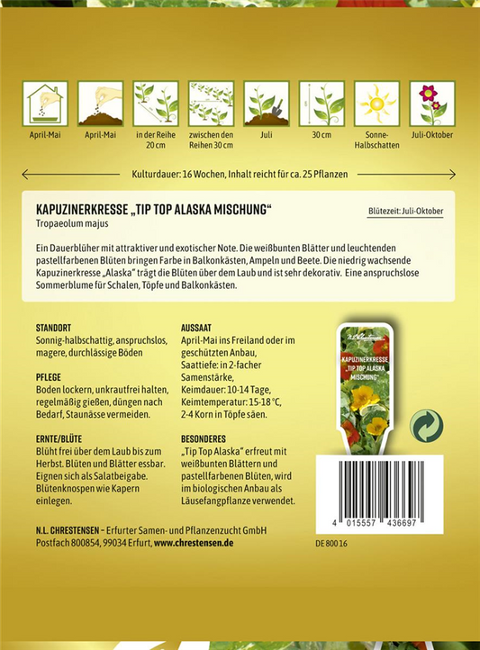 Kapuzinerkressesamen 'Tip-Top Alaska'
