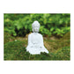 Buddha sitzend in Grau aus Poly, 13 cm