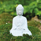 Buddha sitzend in Grau aus Poly, 13 cm