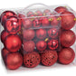 Weihnachtskugeln aus Kunststoff, 50er-Set, Rot Ø3/4/6cm (B/H/T) 23x18x12cm