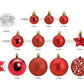 Weihnachtskugeln aus Kunststoff, 111er-Set, Rot Ø3/4/6cm (B/H/T) 36x23x12cm