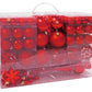 Weihnachtskugeln aus Kunststoff, 111er-Set, Rot Ø3/4/6cm (B/H/T) 36x23x12cm