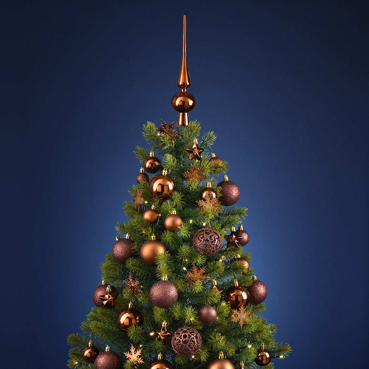 Weihnachtskugeln aus Kunststoff, 111er-Set, Braun Ø3/4/6cm (B/H/T) 36x23x12cm