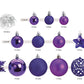 Weihnachtskugeln aus Kunststoff, 111er-Set, Lila Ø3/4/6cm (B/H/T) 36x23x12cm