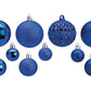 Weihnachtskugeln aus Kunststoff, 100er-Set, Blau Ø3/4/6cm (B/H/T) 35x23x12cm