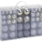 Christmas baubles made of plastic, set of 100, Grey Ø3/4/6cm (W/H/D) 35x23x12cm