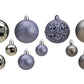 Christmas baubles made of plastic, set of 100, Grey Ø3/4/6cm (W/H/D) 35x23x12cm