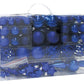 Weihnachtskugeln aus Kunststoff, 111er-Set, Blau Ø3/4/6cm (B/H/T) 36x23x12cm