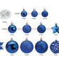 Weihnachtskugeln aus Kunststoff, 111er-Set, Blau Ø3/4/6cm (B/H/T) 36x23x12cm
