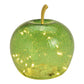 Apple with 20 LED lights with timer made of glass Light green (W/H/D) 16x17x16cm