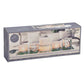 Windlicht-Set, 5er Windlichter, auf Holz, Spiegeltablett, mit Glasdekorperlen aus Glas Silber 7er Set, (B/H/T) 37x10x14cm