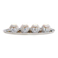 Tealight holder set of 4 on tray with stones HOME, made of MDF White (W/H/D) 50x10x18cm