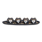 Tealight holder set of 4 on tray with stones HOME, made of MDF Black (W/H/D) 50x10x18cm