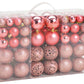 Weihnachtskugeln aus Kunststoff, 100er-Set, Pink/Rosa Ø3/4/6cm (B/H/T) 23x35x12cm
