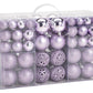 Weihnachtskugeln aus Kunststoff, 100er-Set, Lila Ø3/4/6cm (B/H/T) 23x35x12cm