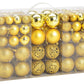 Weihnachtskugeln aus Kunststoff, 100er-Set, Lemon Gold Ø3/4/6cm (B/H/T) 23x35x12cm