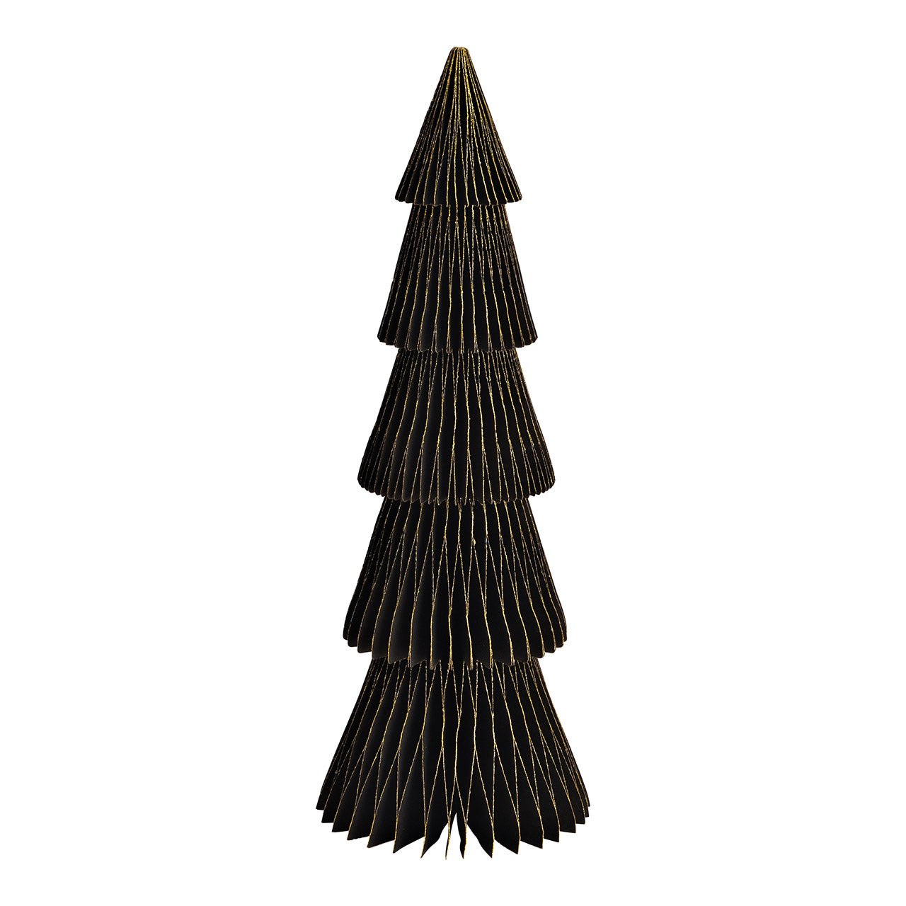 Display Tannenbaum Honeycomb mit Glitter aus Papier/Pappe schwarz (B/H/T) 14x40x14cm