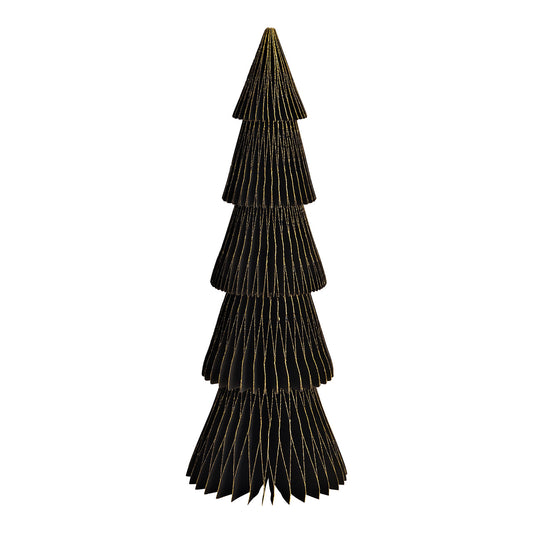Display Tannenbaum Honeycomb mit Glitter aus Papier/Pappe schwarz (B/H/T) 14x40x14cm