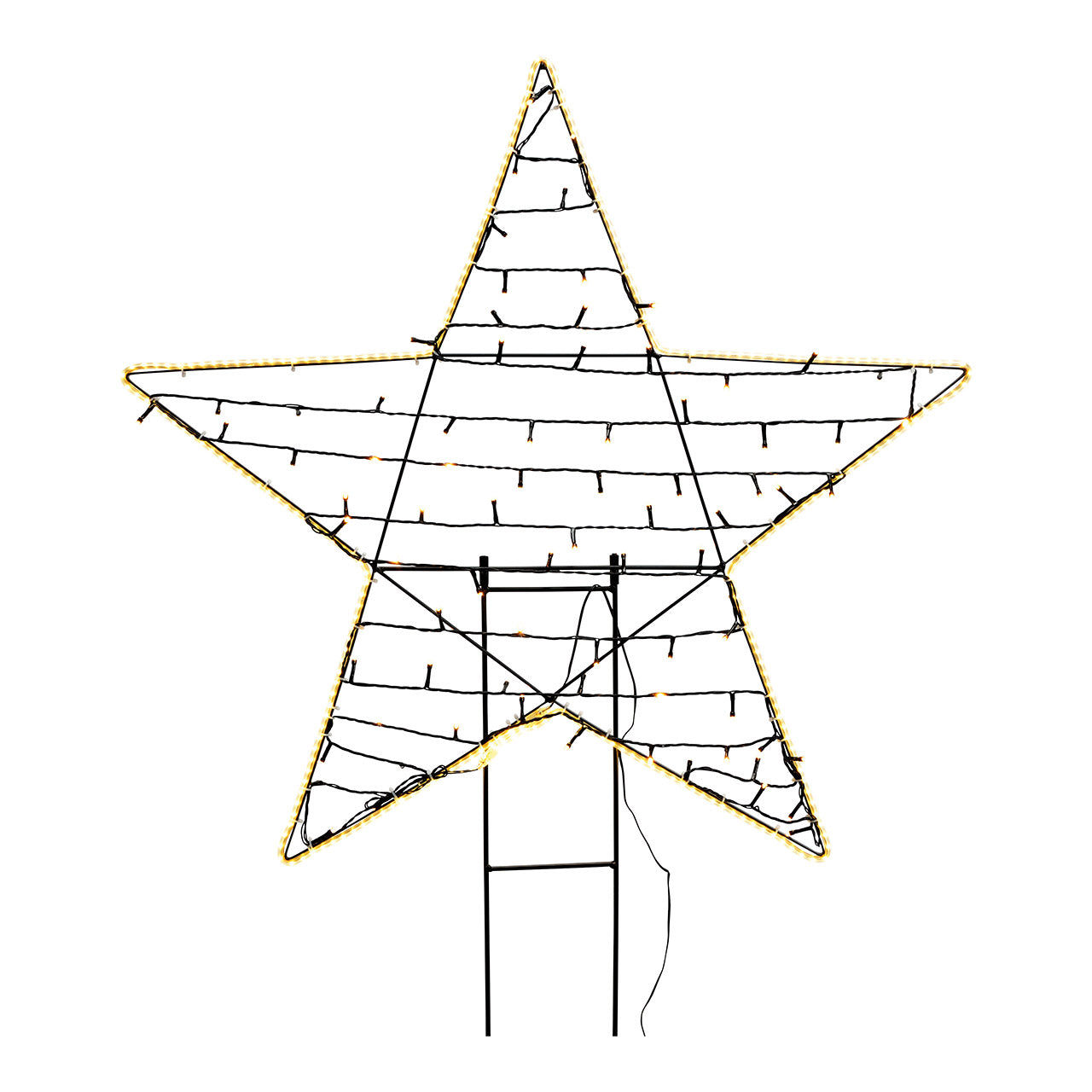 Stecker Stern mit Licht 350er LED warmweiß aus Metall schwarz (H) 30cm
