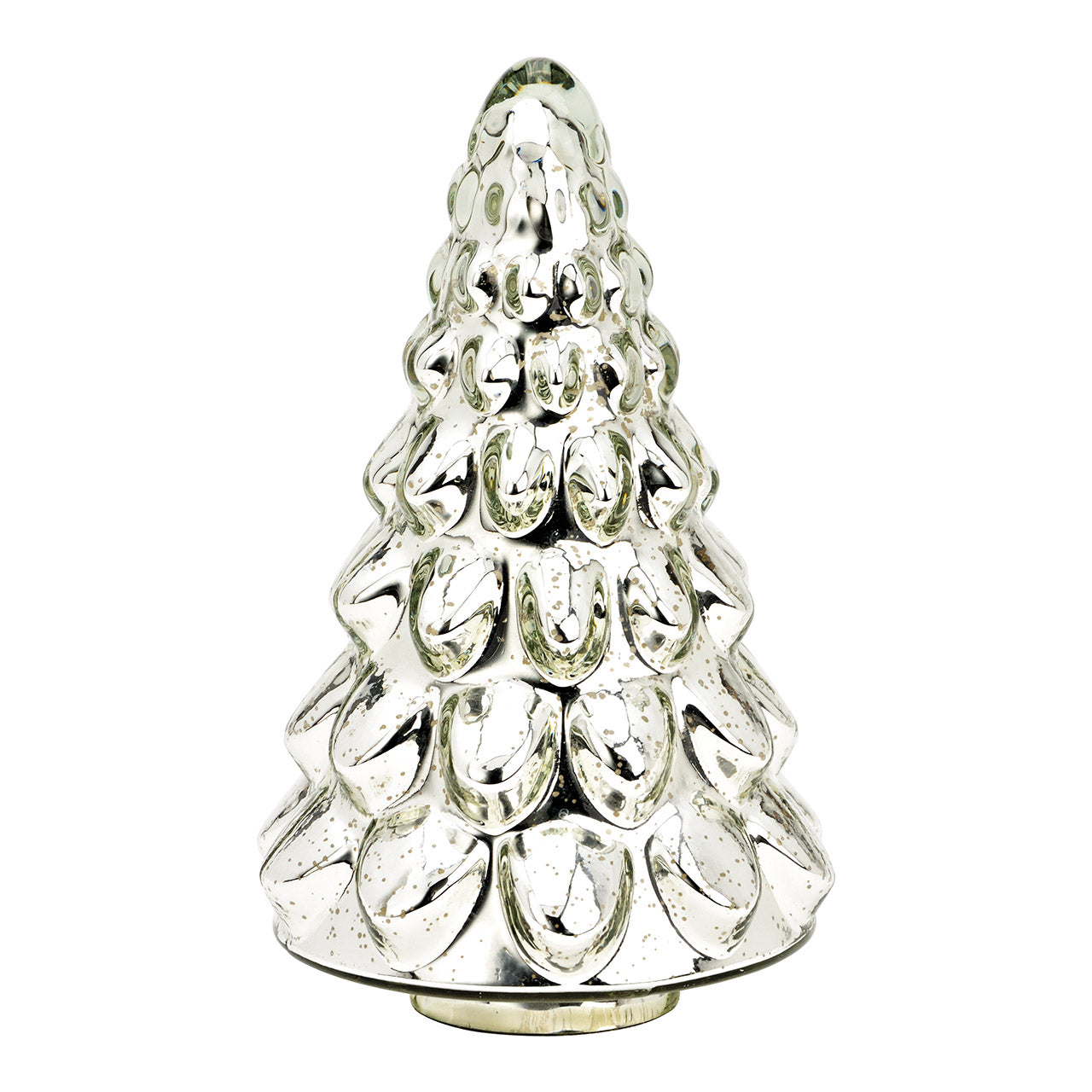 Weihnachtsbaum aus Glas silber (B/H/T) 14x23x14cm
