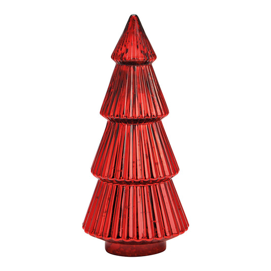 Weihnachtsbaum aus Glas rot (B/H/T) 17x38x17cm