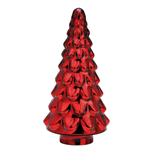 Weihnachtsbaum aus rotem Glas (B/H/T) 15x30x15cm