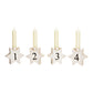 Adventsgesteck 4er Set aus Holz, Weiß (B/H/T Stern) 11x9x4cm (B/H/T) 43x9x4cm