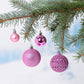 Weihnachtskugeln aus Kunststoff, 50er-Set, Rosé Ø3/4/6cm (B/H/T) 23x18x12cm