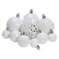 Weihnachtskugeln aus Kunststoff, 50er-Set, Weiß Ø3/4/6cm (B/H/T) 23x18x12cm