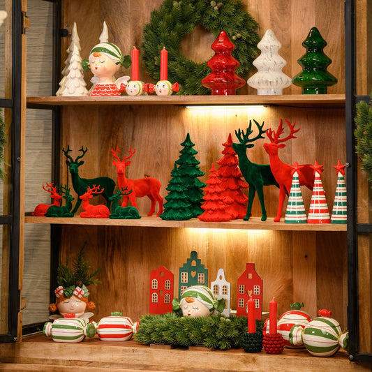 Tannenbaum mit 10er LED mit 16/8 Timer aus Glas weiß (B/H/T) 14x20x14cm, exklusive 2xAAA