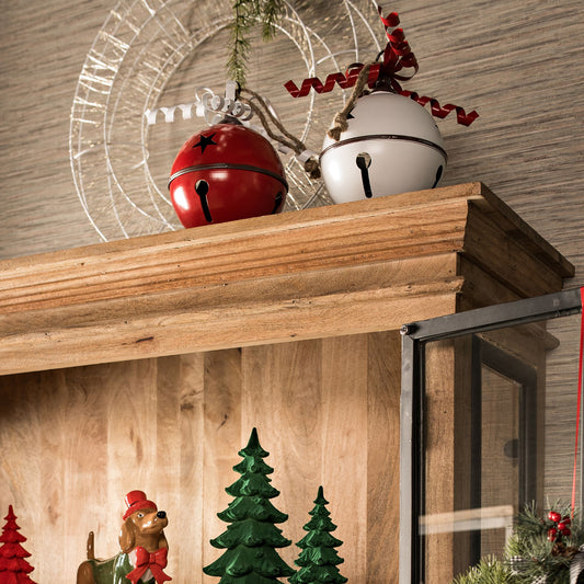 Hänger Glöckchen aus Metall weiß (B/H/T) 16x22x16cm