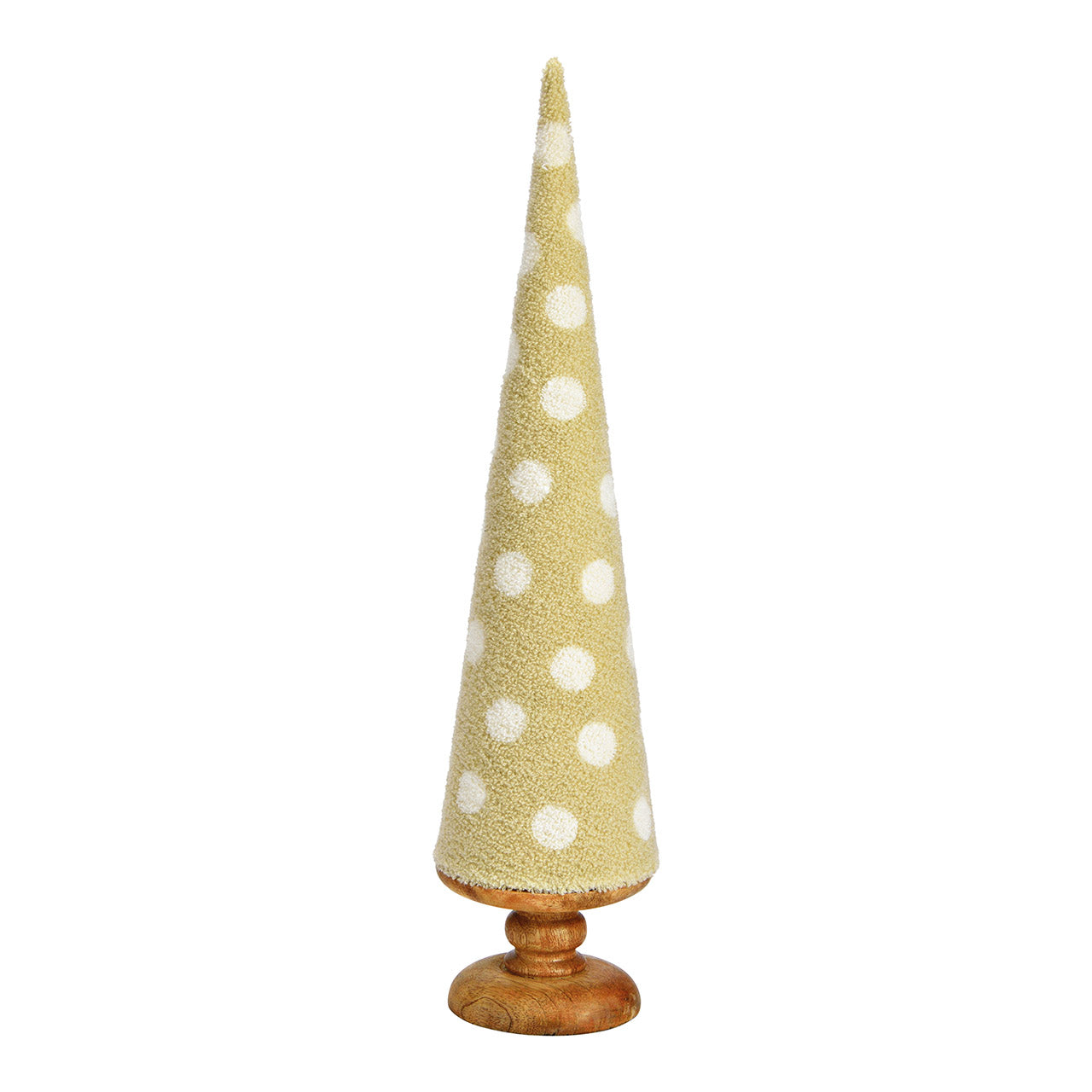 Display stand Christmas tree made of mango wood, textile light beige (W/H/D) 13x54x13cm
