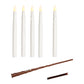Floating LED candles 5-piece set with magic wand remote control, wire and hook, made of wax, white (W/H/D) 2x28x2cm Battery operated 5xAA 1xAAA not included