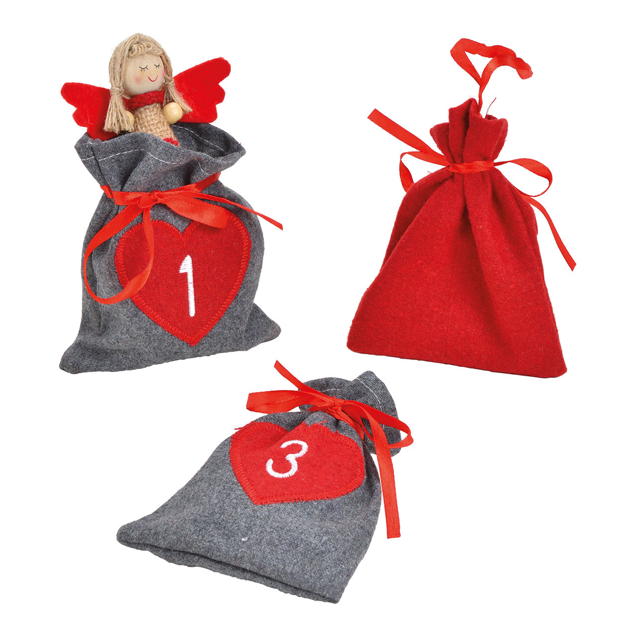 Advent calendar made of fabric, 24 bags, 340 cm