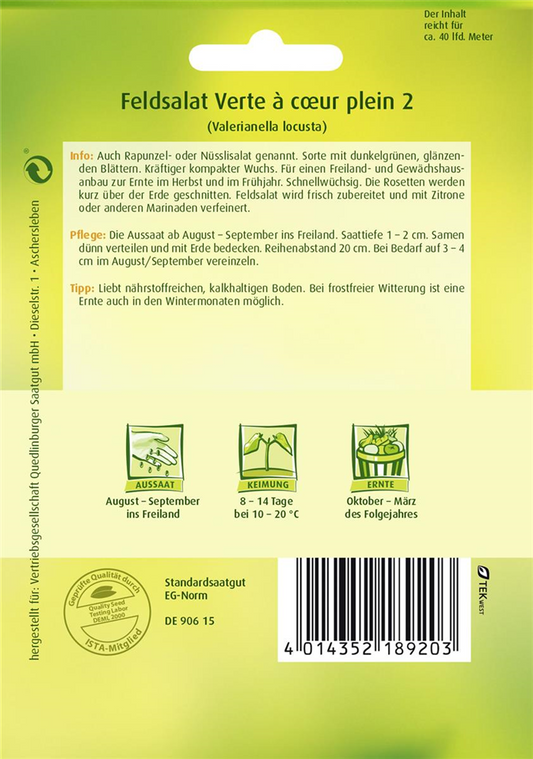 Feldsalatsamen 'Verte a coeur plein'