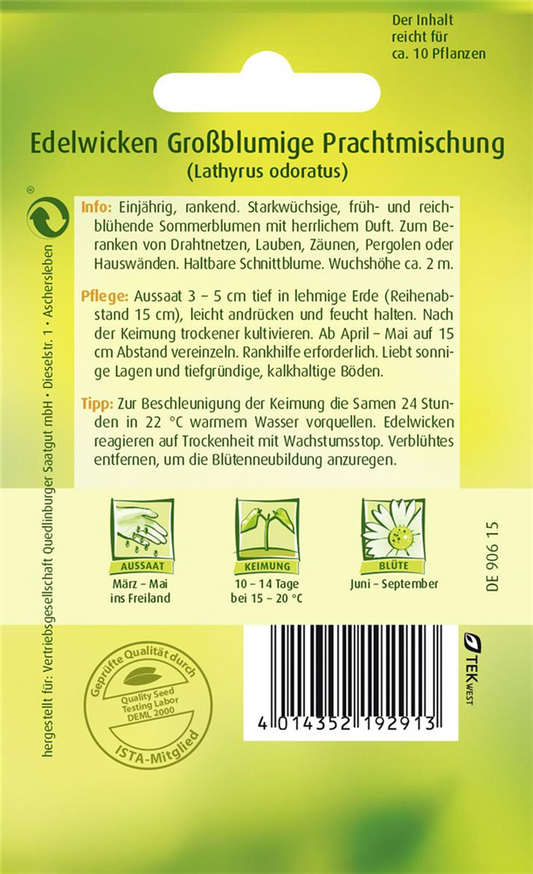 Gartenwickensamen 'Großblumige Prachtmischung'